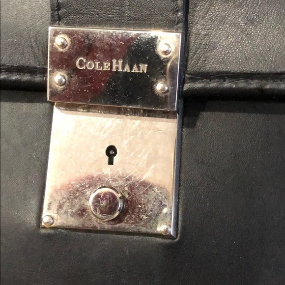 Cole Haan black leather briefcase/laptop bag - Picture 3 of 6